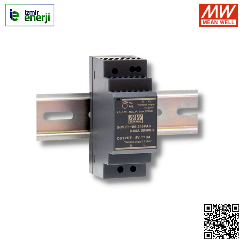 HDR-150-12 Giriş 85-264V AC-120-370V DC / Çıkış 12V DC / 11,3A  Plastik Kasa Güç Kaynağı