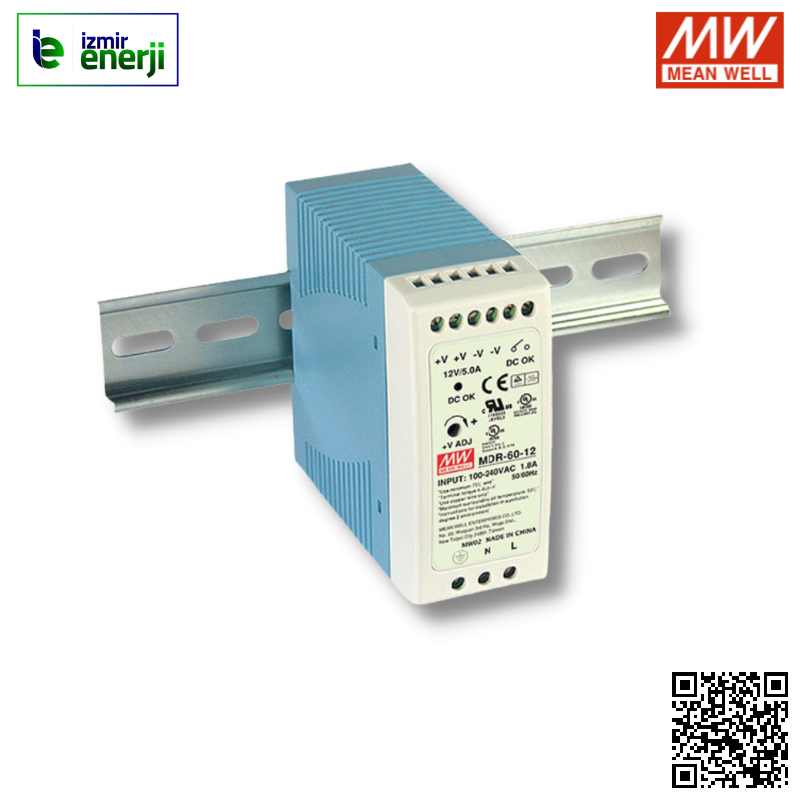 MDR-20-12 Giriş 85-264V AC-120-370V DC / Çıkış 12V DC / 1,67A  Plastik Kasa Güç Kaynağı