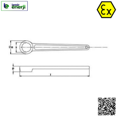 Kıvılcım Çıkarmaz 60 mm Ex-Proof Yıldız Tek Ağız Anahtar Oniki Köşe