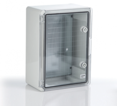 30x40x16,5 Şeffaf Kapaklı OPAK ABS Pano ( ÇP 5013 Gri )