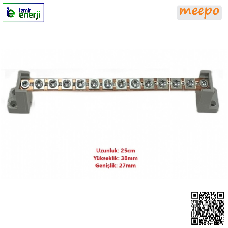 12 Vidalı Vidalı Faz Nötr Barası, Ayaklı 2 Mm