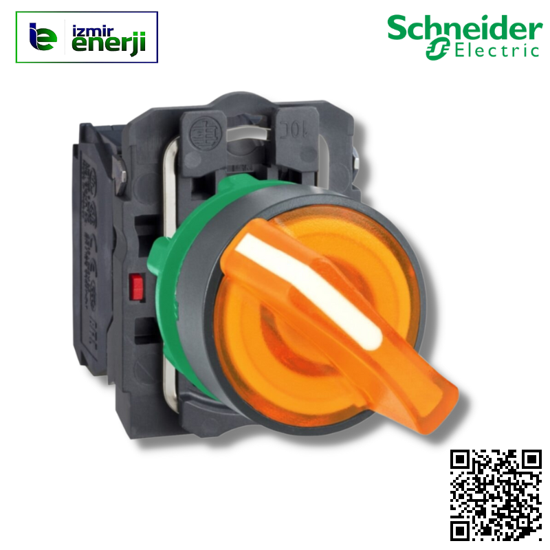 XB5-AK135B5 1NA+1NK LED'' li 24 V AC/DC beslemeli 1-0-2 Kırmızı Mandal Buton