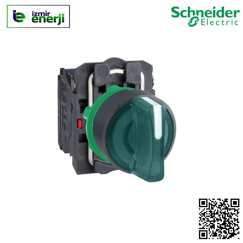 XB5-AK133M5 1NA+1NK LED'' li 230 V AC beslemeli 1-0-2 Yeşil Mandal Buton