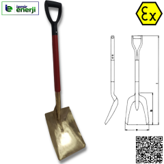 Kıvılcım Çıkarmaz 2500g Ex-Proof 250 x 300 mm / 980 mm Köşeli Kürek