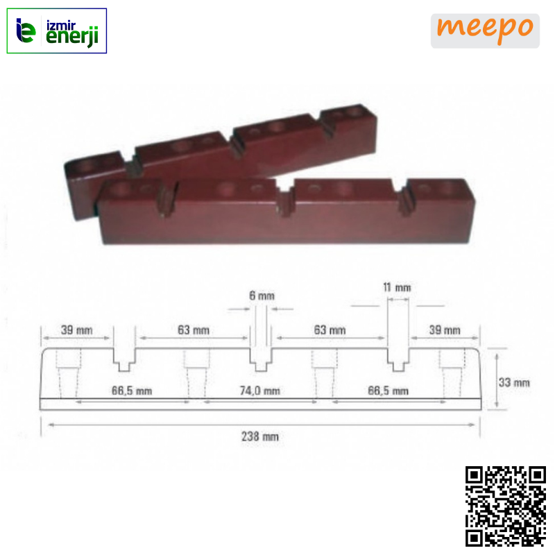 Tarak İzolatör 3x1F Uzun Tip