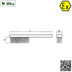 Kıvılcım Çıkarmaz Ex-Proof 30 x 350mm Saplı Tel Fırça