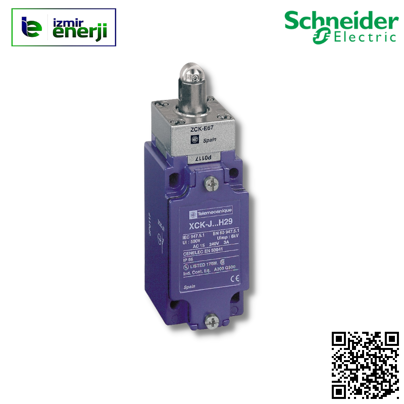 XCKJ167 Limit anahtarı XCKJ - çelik makaralı pim sağlamlaştırılmş - 1NK+1NA - ani - Pg13