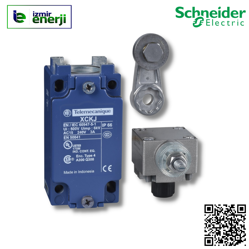 XCKJ10513 Limit anahtarı XCKJ - çelik makaralı manivela - 1NK+1NA - ani hareketli - Pg13