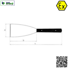 Kıvılcım Çıkarmaz Ex-Proof 90 x 120mm / 215mm Sert Spatula