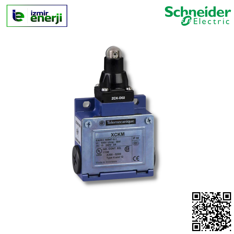 XCKM102 Limit anahtarı XCKM - çelik makaralı pim - 1NK+1NA - ani hareketli - Pg11