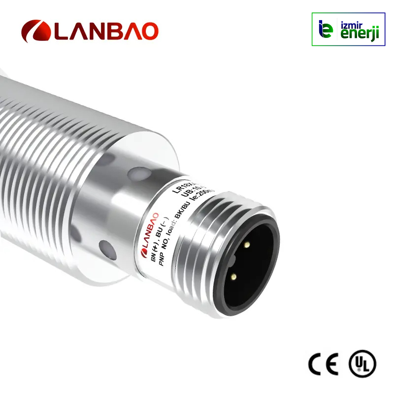 M12 Endüktif Sensör 8mm Algılama, ÇIKIK Kafa, NPN, NC, 10-30V DC ( M12 Soket Bağlantı )