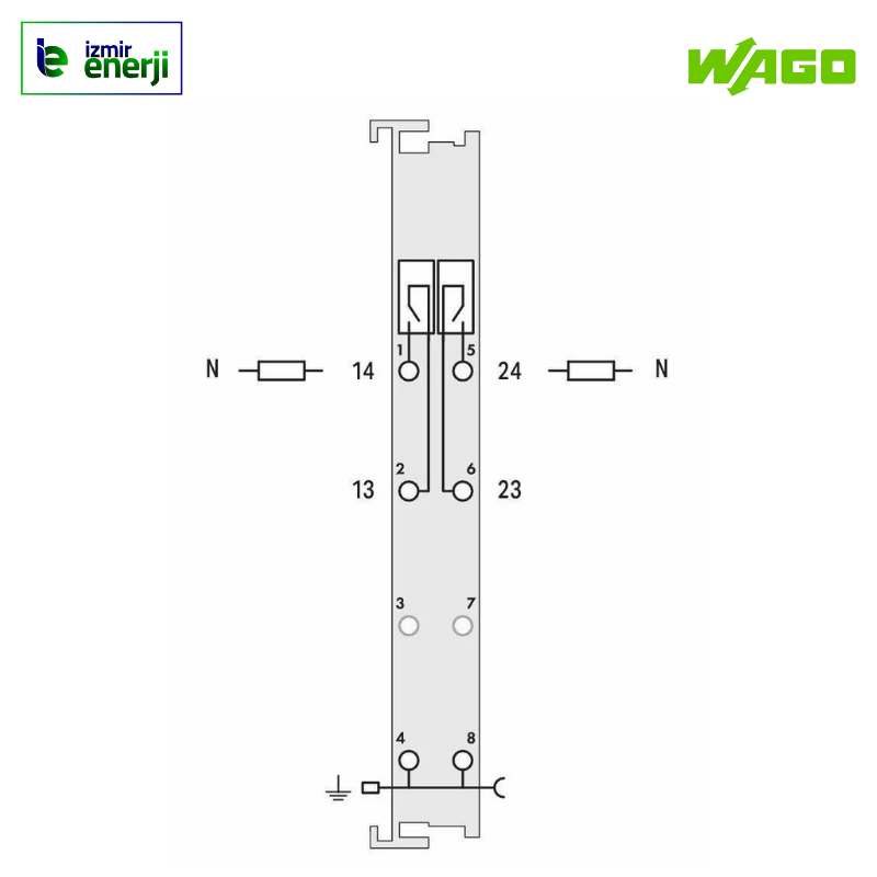 750-513 2 kanallı röle çıkışı; 250 VAC; 2,0 A; Potansiyelsiz; 2 normalde açık kontak