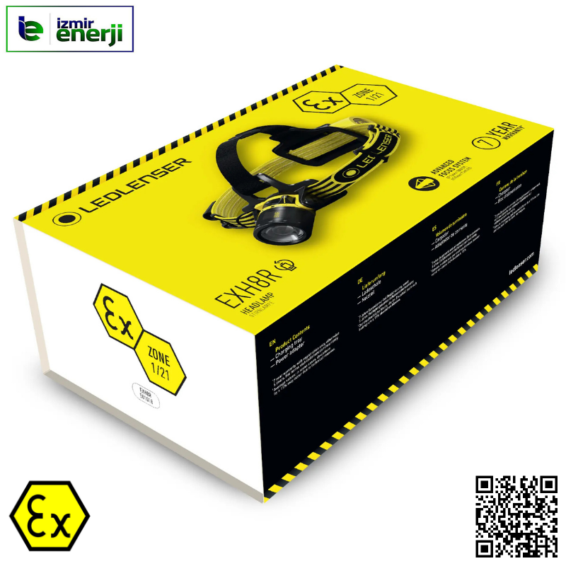 EXH8R Exproof Şarj Edilebilir Kafa Lambası Patlama Riski Olan Alanlarda Güvenle Kullanabilirsiniz.