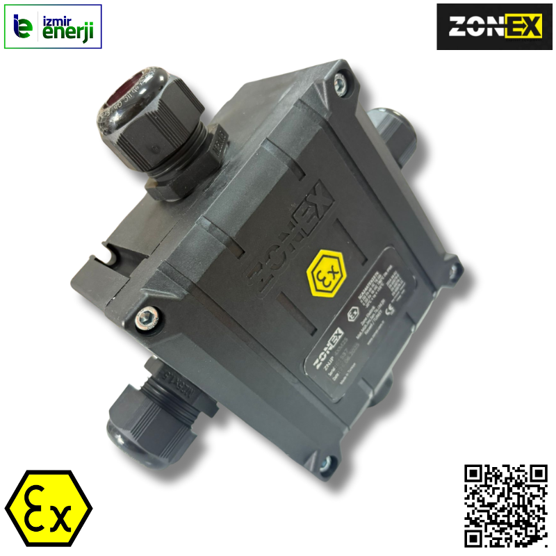 Exproof ZONE 1 GRP Buat 120x120x67mm ( M25X1,5 Rakor 4 Adet )