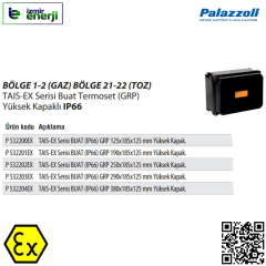 Exproof TAIS-EX  BUAT KUTUSU (GRP) 290X185X125 IP66/67 2D 2G TERMOSETLİ