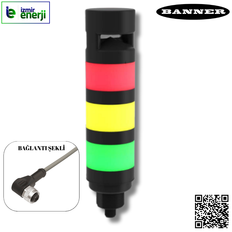 BANNER TL50B-GYRAQBSZ 18-30V dc 3 Renkli + Sesli Işıklı Kolon