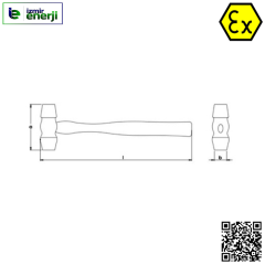 Kıvılcım Çıkarmaz Ex-Proof 32 x 330 mm / 1100g Çift Ağızlı Makinist Çekici