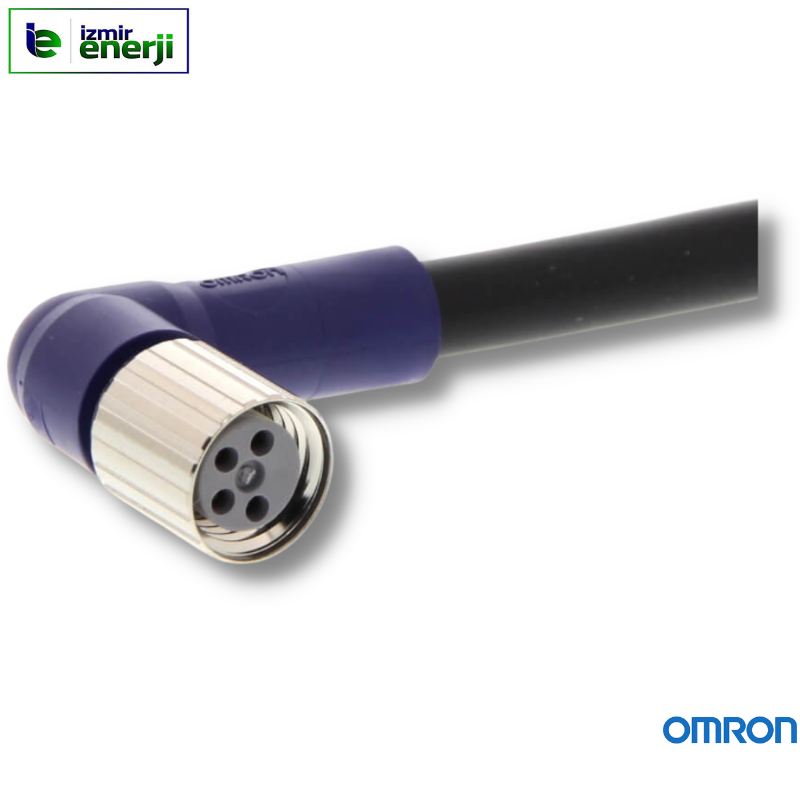 XS3F-LM8PVC4A5M Sensör kablosu, M8 dik açılı soket (dişi), 4 kutuplu, A kodlu, PVC standart kablo, IP67, 5 m