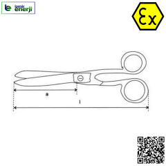 Kıvılcım Çıkarmaz Ex-Proof 150 x 300 mm / 570g Makas