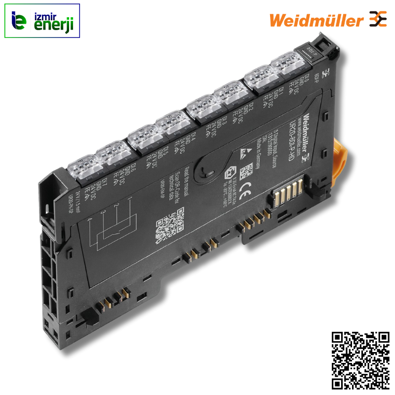 UR20-8DI-P-3W-HD - 8 DI HD Modülü ( 8 Konnektör x 4 Bağlantı Noktası ) 2ve 3 Kablolu