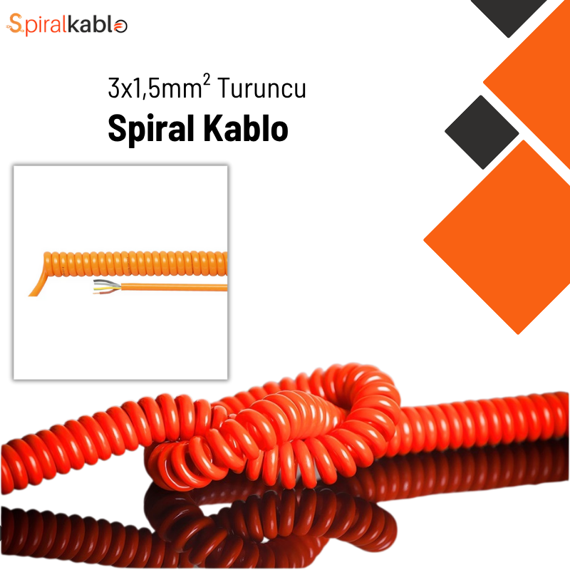 Spiral Kablo 3 x 1,5mm² ( Renk Turuncu )