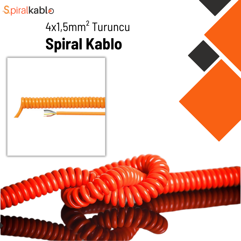 Spiral Kablo 4 x 1,5mm² ( Renk Turuncu )