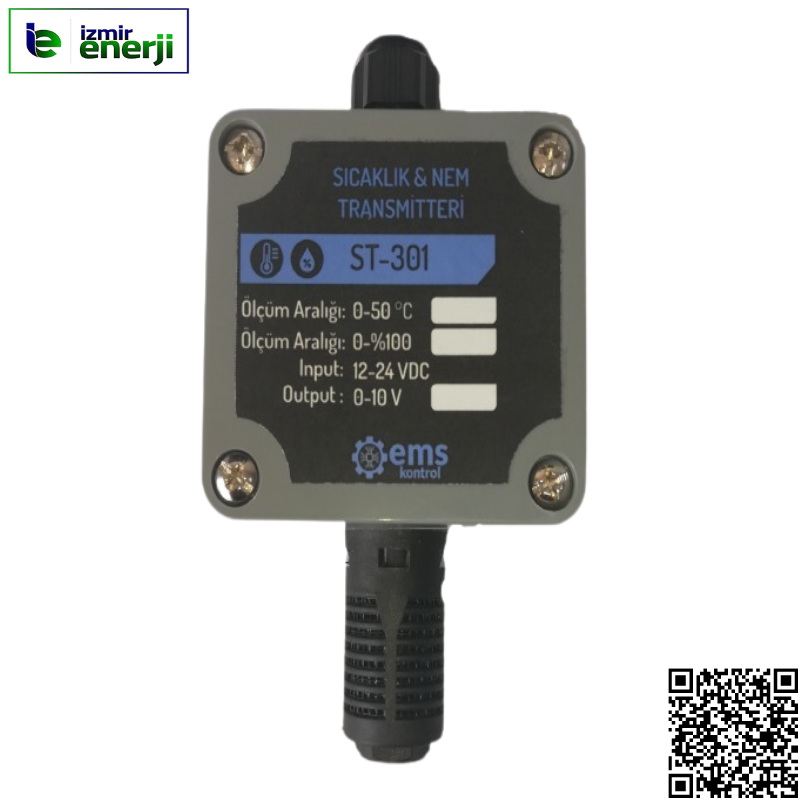 ST 301 SICAKLIK NEM TRANSMİTTERİ 0-10V , 0-100% ve -40 +80°