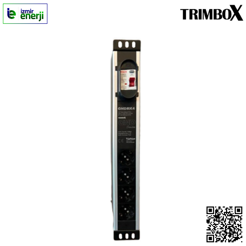 Trimbox Rack Kabinet Nötr-Toprak Regülasyonlu 4’lü Koruma Prizi