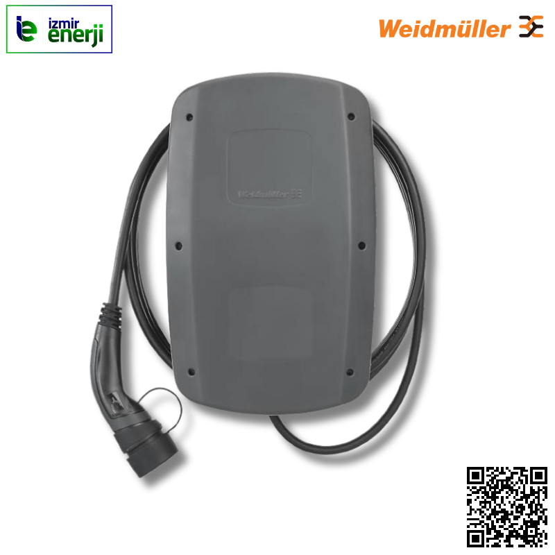 Araç Şarj İstasyonu CH-WS-A22-PE Duvar kutusu, maks. 22 kW @ 3 fazlı (400 V) şebeke bağlantısı şarj kapasitesi, maks. akım 32 A, 5 m kablolu ve tip 2 fişli, Mobil Uygulama