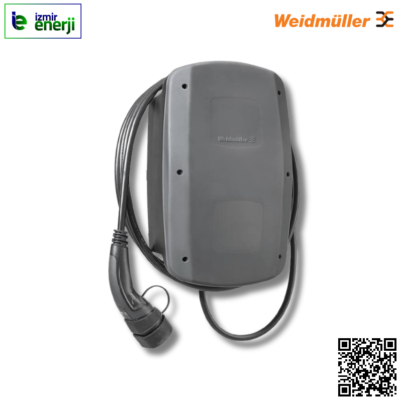 Araç Şarj İstasyonu CH-WS-A22-PE Duvar kutusu, maks. 22 kW @ 3 fazlı (400 V) şebeke bağlantısı şarj kapasitesi, maks. akım 32 A, 5 m kablolu ve tip 2 fişli, Mobil Uygulama